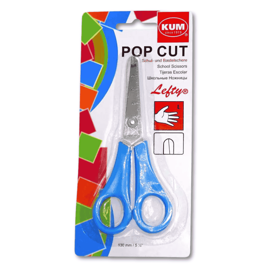 Schul- und Bastelschere Pop Cut lefty für Linkshänder von KUM (13 cm) in blau – Bild 3