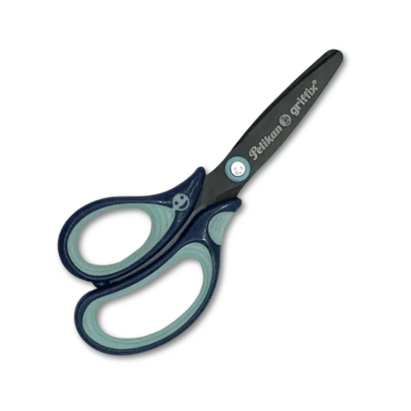 Schulschere griffix rund für Linkshänder von Pelikan (14.2 cm) in blau