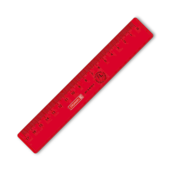 Massstab 17 cm für Linkshänder von BRUNNEN in rot-transparent
