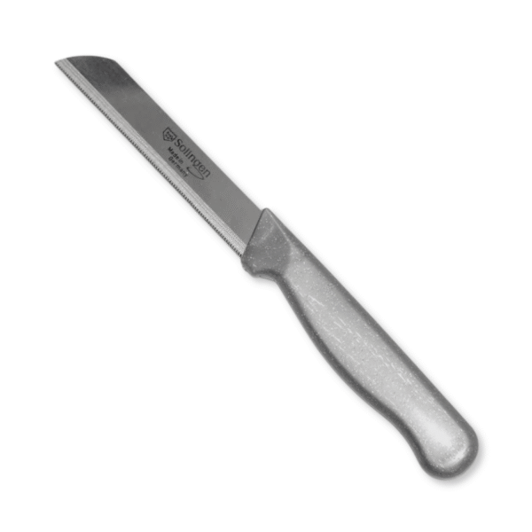 Schälmesser mit silbernem Griff für Linkshänder (18 cm)