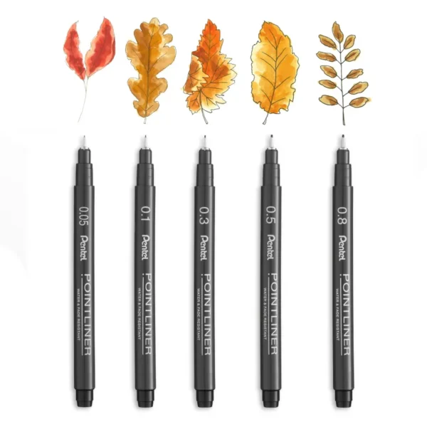 Pentel Pointliner Fineliner-Set (8-teilig) von Pentel in schwarz - Image 4
