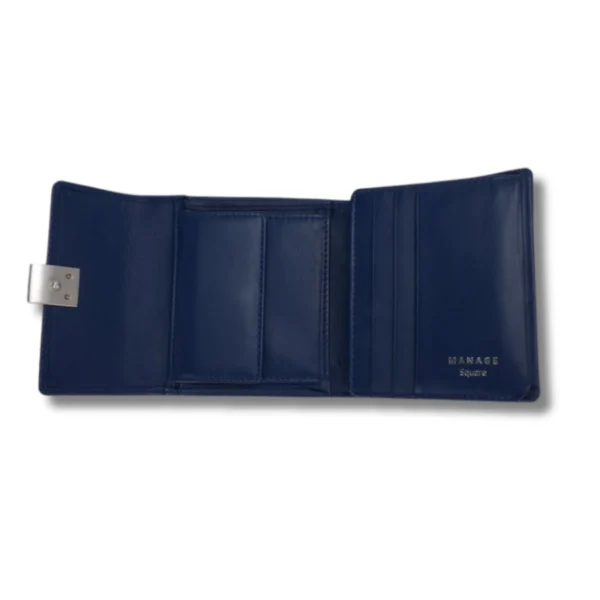 Portemonnaie aus Leder für Linkshänder von Manage in blau - Image 2